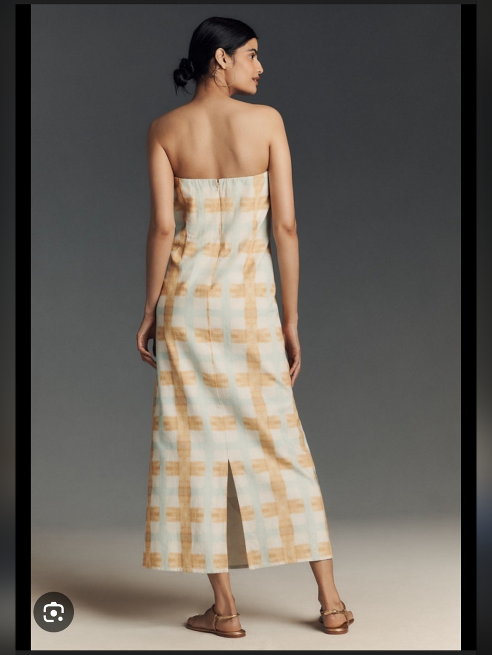 Anthropologie Sleeveless Maxi Dress with Blue Floral Print - Picture 2 of 8